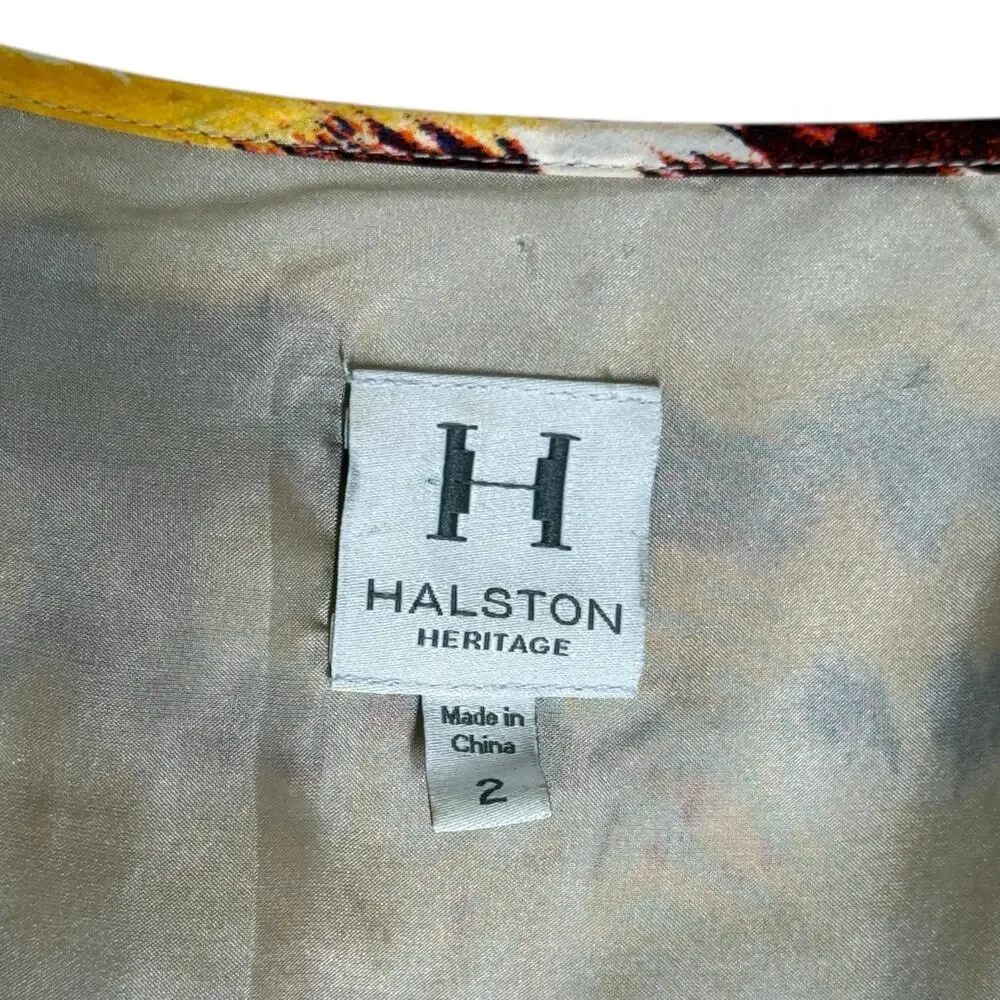 Halston Heritage Resort Vacation Silk Romper 2 Abstract Stripe Smocked Colorful‎